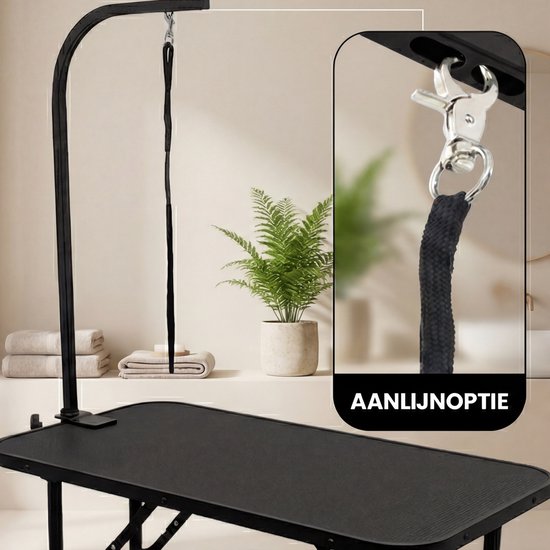 Animali Trim Table - Hundepflegetisch - Hundepflegetisch - Zusammenklappbar - Inklusive Leinenoption - Schwarz