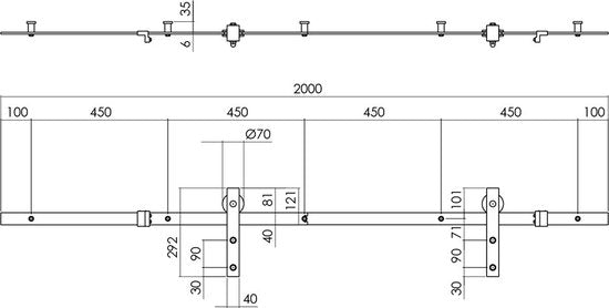 Intersteel Schiebetürsystem Basic mattschwarz