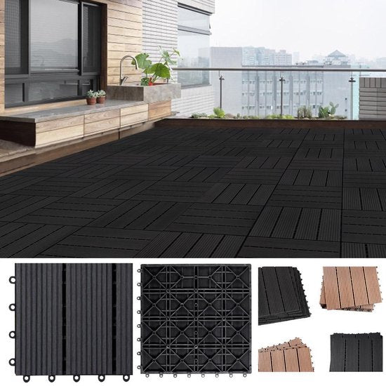 WPC-Terrassenfliesen - Classic Insert System 30x30cm - Anthrazit
