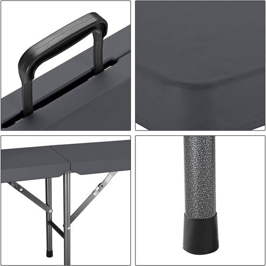 Casaria 2er Set Bierbänke - klappbar 8 Personen 183cm- Anthrazit