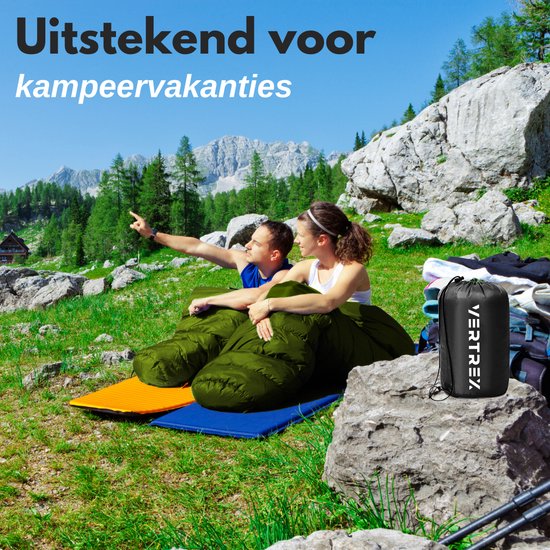 Vertrex Tri-Season Adventure Mumienschlafsack - Schlafsäcke Erwachsene - Camping - Grün
