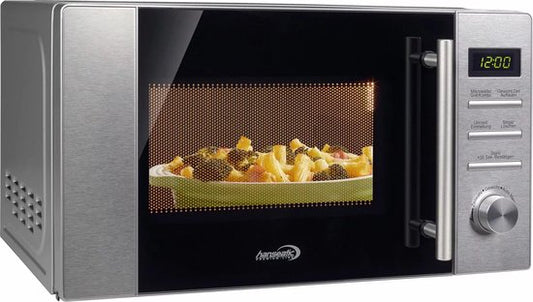 Hanseatic AG820CXC-PM 564196 Kompakter Mikrowellenherd mit Grill - 20L - 800W - Edelstahl