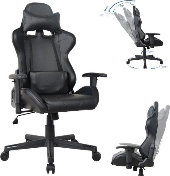 Gaming Stuhl Thomas - Racing Gaming Bürostuhl - ergonomisch - schwarz