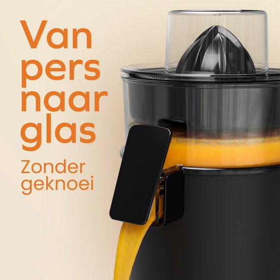 KitchenBrothers Zitruspresse - Manuell - Mit Ausgießer - 0.5L - Schwarz