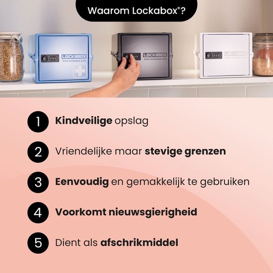 Lockabox One™ Aufbewahrungsbox mit Zahlenschloss - Abschließbarer Medizinschrank - Polycarbonat-Tresor - kühlschrank- und gefrierschrankgeeignet - 10,5 Liter - 31 x 21 x 17 cm