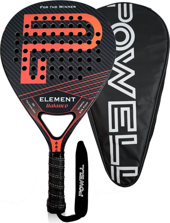 POWELL Padelschläger - Tropfenform - 3K Carbon - inkl. Hülle