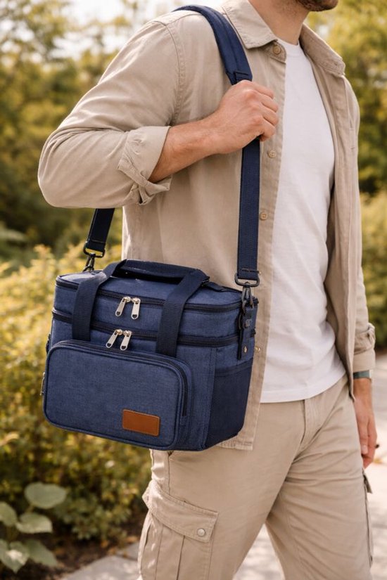 Ceruzo Kühltasche 14 l – Isolierte Lunch-Tasche – Zwei Fächer – Blau