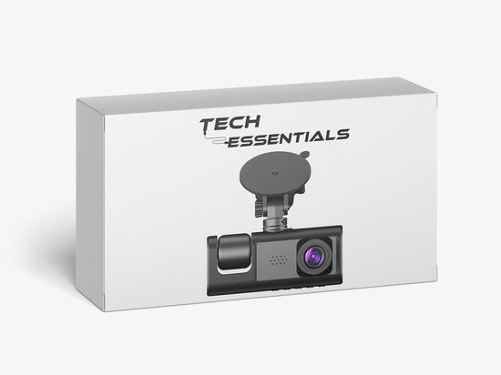 Tech Essentials® Dual Dashcam S1-Wifi für Auto - Mit Rückfahrkamera Universal - Full HD - Mit 64GB Micro SD Karte - Mit Nachtsicht - APP | Vorne und hinten