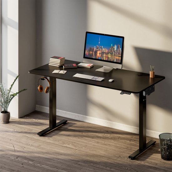 Elektrisch verstellbarer Schreibtisch/Stehpult - 120 x 60 cm - Schwarz
