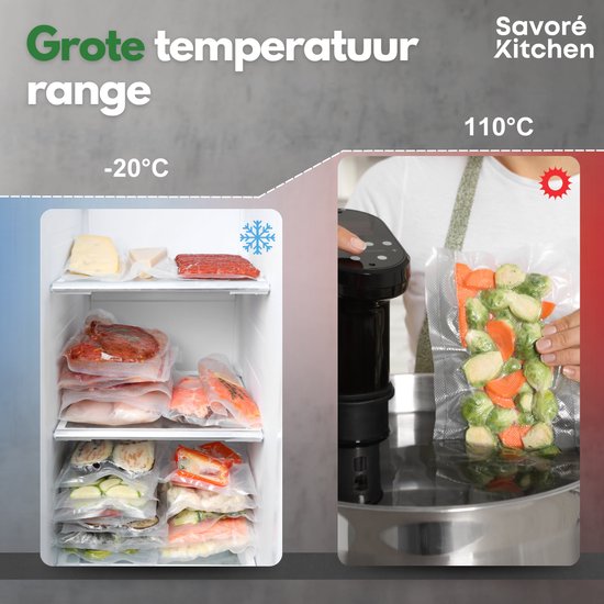 Savoré Kitchen Vakuumbeutel Lebensmittel - Mehrere Größen - 150 Stück - Vakuum- und Sous-Vide-Beutel - BPA frei