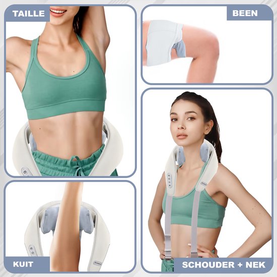 Novalance - Nackenmassage - Shiatsu-Massagekissen - Elektrisches Nackenmassagegerät - Auch für Arm Rücken Schulter & Bein - Infrarot + Schlafmaske