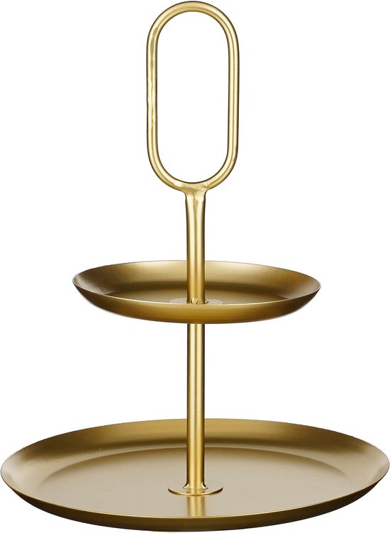 Mica Decorations Rama Etagere 2 Schichten - L28 x B28 x H36 cm - Metall - Gold