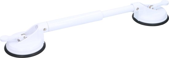 Vivamore Griff - Ausziehbar - Mit Saugnäpfen - 45 x 12,5 x 7,5 cm - Weiß