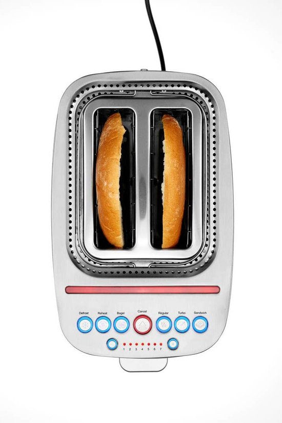 Solis Sandwichtoaster - Mit Sandwich-Zangen & Bagelfunktion - 1635 Watt Leistung - Professioneller 2-Scheiben-Toaster - Edelstahl - Silber