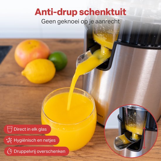 AoraKitchen Zitruspresse - Orangenpresse elektrisch - 600ML - Zitronenpresse - 160W - Saftpresse - 2 Presskegel