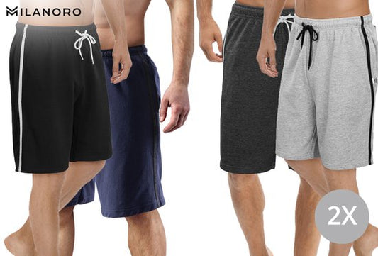 Milanoro - M - Shorts - 2er-Pack - Herren - Schwarz/Grau