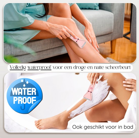 2-in-1 Ladyshave + 2 Extra-Scherköpfe - Gesicht - Achseln - Beine - Bikinizone - Rasierer Frau - Elektrischer Epilierer - Haarentferner Damen - Trimmer Frau - Intimzone Schamhaare - Ladyshaves Bikini