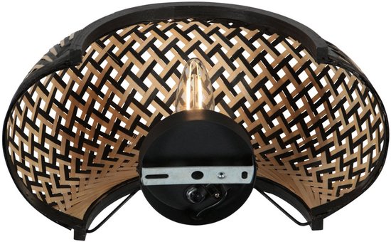 Anne Lighting – Wandleuchte – MAZE – natur – Bambus – Nachttischlampe – E27 – 4400BE