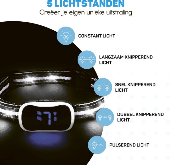 Anti-Bell-Halsband Pro mit LED - Erziehungshalsband ohne Schock - Anti-Bellgerät für kleine und große Hunde - wasserdicht, wiederaufladbar und beleuchtet - Vibration und Audio