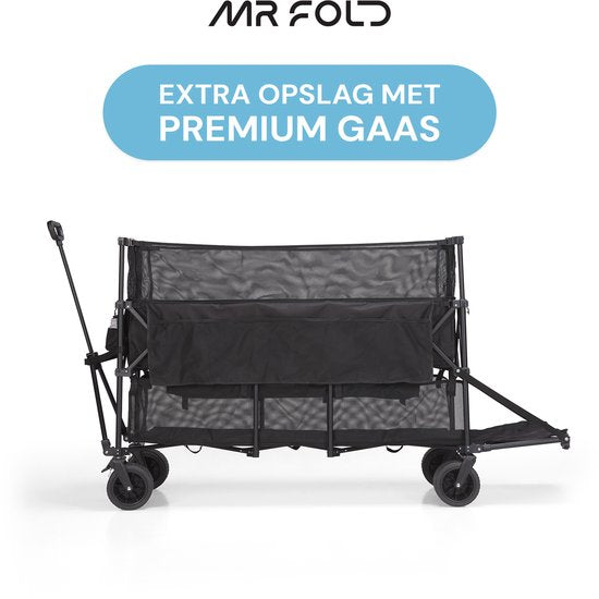 Mr Fold Bolderkar - XL - faltbar - 600L - 300KG Tragfähigkeit - Schwarz - 5 Jahre Garantie