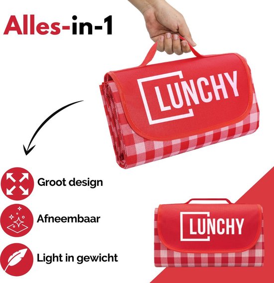 Lunchy Picnic XXL - Picknickdecke wasserdicht - 200x200 cm
