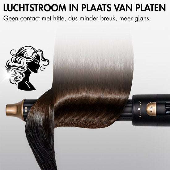 Sansbeauté® 4-in-1 Airstyler - Multistyler - Haartrocknerbürste Kurzes Haar - Lockenstab - Haarstyler - Haartrockner - Wärmebürste - Lockenbürste - Lockenstab - Haarglätter - Haarwickel - Stylingbürste - 5 in 1 Hairstyler
