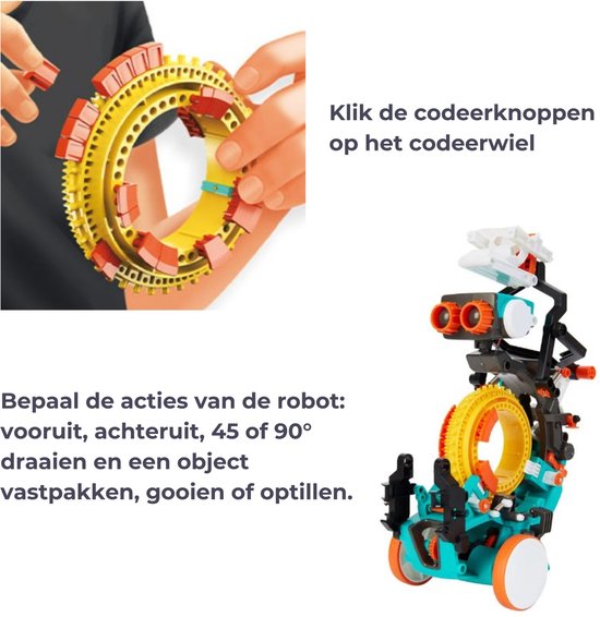 Lernroboter, 5-in-1-Baukasten, Roboter, Programmieren lernen, MINT-Bauspielzeug, Grundlagen des Programmierens lernen, ohne Computer oder App