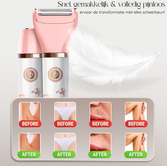 Sansbeauté® 2-in-1 Ladyshave - Elektrisch - Für Gesicht, Achseln & Beine - USB aufladbar