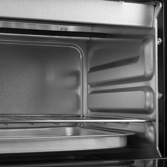 Tristar Camping Backofen OV-3615 - Backofen 10 Liter - 800 Watt - Freistehender kleiner Backofen mit Zubehör - Einstellbarer Thermostat: 100⁰ bis 230⁰ - Geeignet für Camping - Inklusive Backblech, Grillrost und Griff - Schwarz