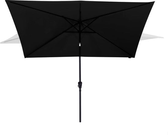 VONROC Premium Sonnenschirm Rapallo 200x300cm - Langlebiger Sonnenschirm - Neigbar - UV-beständiges Tuch - Anthrazit/Schwarz - Inkl.