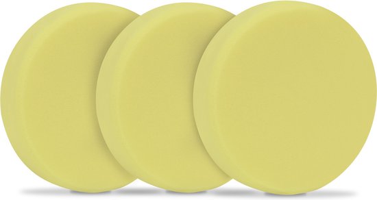 VONROC Polierscheiben/Polierschwämme für Poliermaschinen - 125mm, 3 Stück - Gelb