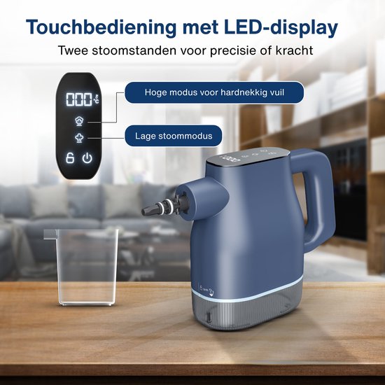Airsteam S1 Handdampfreiniger - 1350W Leistungsstarker Dampfreiniger mit Touchscreen - 9 Zubehörteile - Fleckenreiniger für Sofa, Boden & Fenster - Kindersicherung - 400ML Wassertank