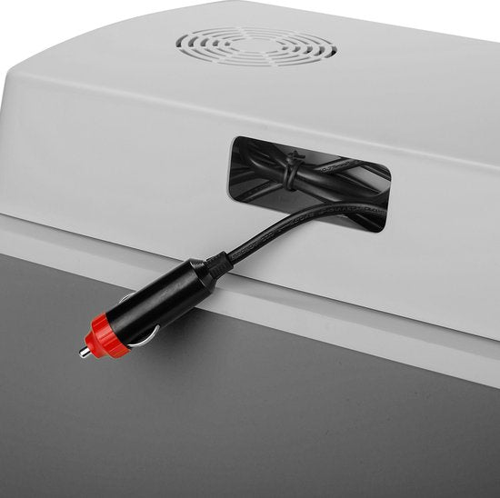 Tristar Coolbox KB-7424 - Kühlbox 22 Liter - Leichtgewicht mit Tragegriff - Thermoelektrisches Kühlsystem - Mit 12V Stecker für unterwegs und im Auto - Umrüstbar auf 230V Netzstecker - Grau