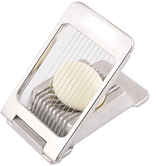 TTD® Edelstahl-Eierschneider Natural - Edelstahl-Eierschneider mit Aluminium-Draht für perfekte Eier-Scheiben