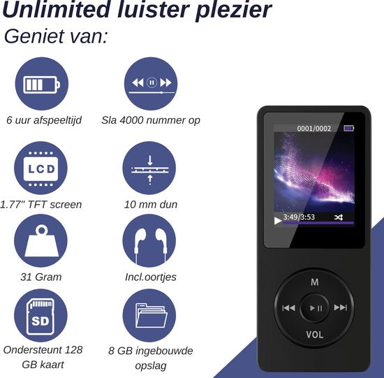 VAIVE HiFi MP3 / MP4 Player Bluetooth - Diktiergerät - Dicataphone - FM Radio