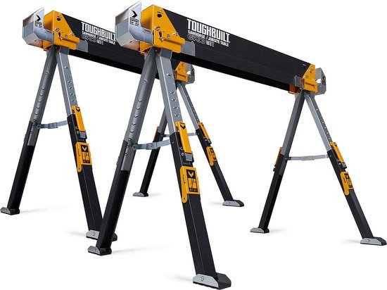 ToughBuilt TB-C700-2 Sägebock Set - Höhenverstellbar - 589 kg Tragkraft - Stahl - 2 Stück