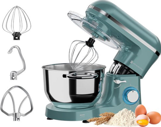 KitchenBrothers Küchenroboter - Küchenroboter - 6.2L - Mixer mit Rührschüssel - Küchenmixer - 2000W - Pastellgrün