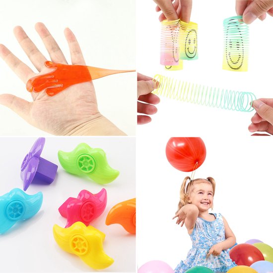 Partizzle 150x Treat Giveaway Gifts Pack - Zappelphilipp - Pinata Füllung - Zappelphilipp Box mit Spinner und Pop it Small Toys - Karneval Grabbelton Giveaway Gifts - Für Kinder