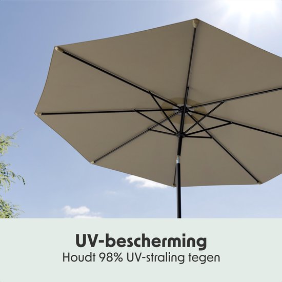 LifeGoods Sonnenschirm - Garten - Ø300 cm - 30° neigbar - Wasserdicht - UPF50+ - Taupe
