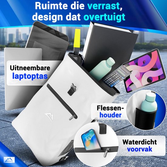 Nextcover 3in1 Fahrradtasche Single für Gepäckträger [PVC frei] | Wasserdichte Fahrradtasche, Rucksack und Umhängetasche 25L | Ideal für Laptop und Wocheneinkauf | Fahrradtasche Single | Fahrradtaschen