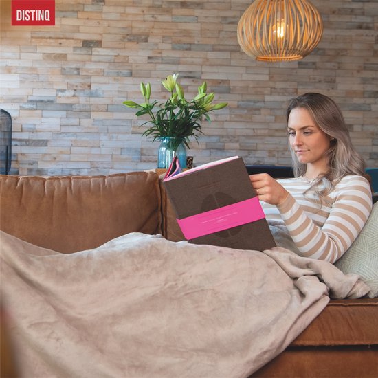 DistinQ Electric Blanket XXL 180x160 cm - 2 Personen Wickeldecke - 160Watt - Automatische Abschaltung - Überhitzungsschutz - 9 Stufen - Wärmedecke - Beige Energieeffizient -