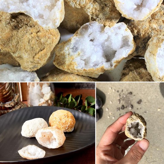 Partizzle 25x Grobstrass Geoden - Machen Sie Ihre eigenen offenen Baugruppen - Machen Sie Kristalle / Edelsteine Mineralien - Share Geschenke für Kinder - Grabbelton Treat Geschenke - Medium 2/4 cm