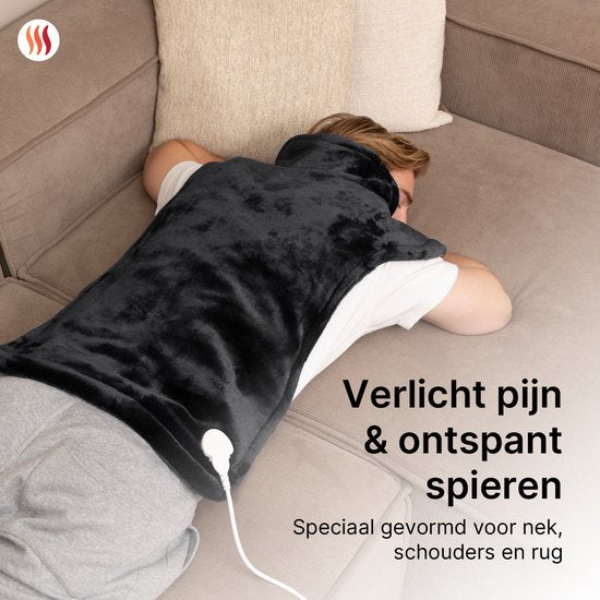 Seranova gewichtete elektrische Wärmekissen für Rücken, Schultern und Nacken - Heizkissen - Heizkissen - 1.3KG - 100w - Grau