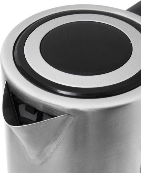 Inventum HW817D - Wasserkocher - Fassungsvermögen 1,7 Liter - Edelstahl - Warmhaltefunktion - LED-Licht - 2200 Watt - Edelstahl/Schwarz