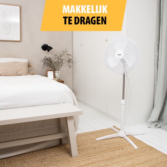 Standventilator 40 cm - 45W - 3 Geschwindigkeiten - 85° Oszillation - Höhenverstellbar - Tristar VE-5755 - Weiß