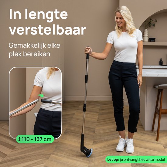 Skrub Elektrische Reinigungsbürste - Schrubber mit Griff für das Badezimmer - 8 Aufsätze