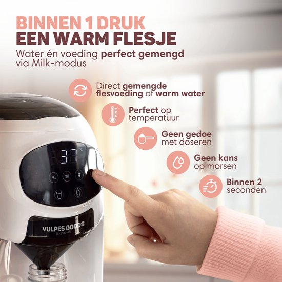 Vulpes Goods® BabyCare - Babyflaschenautomat - Baby Formula Maker PRO - Flaschenfütterungsgerät - Automatische Flaschenmaschine - Babymilchmaschine - Inkl.
