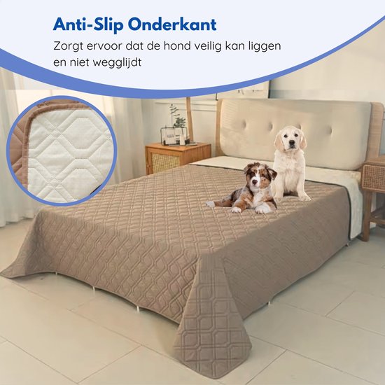 Hilvard - Hundedecke - Katzendecke - Sitzbankschoner - Hundedecke Auto-Rücksitz - Geeignet für Sofa, Auto und Bett - Sand - 76 x 127cm - Hundedecke - Hundematte