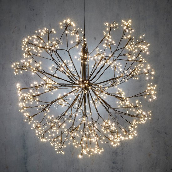 Luca Lighting Weihnachtslichterkugel mit warmweißen LED-Lichtern - Ø70 cm - Schwarz
