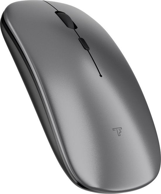 Trendfield Wireless Mouse - Wiederaufladbare Computermaus - Bluetooth - Ergonomische Maus mit Silent Click - Geeignet für alle Laptops - Space Grey
